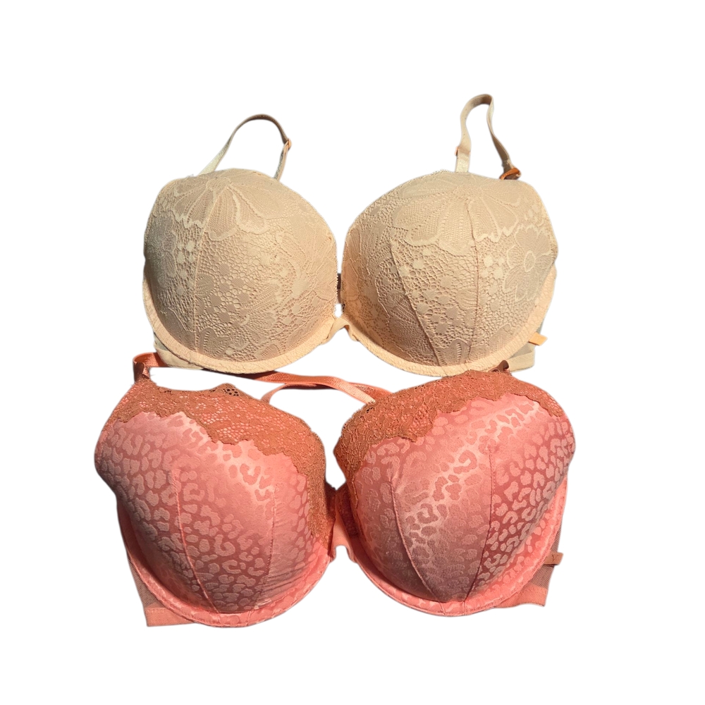 32DDD Gorgeous And Elegant VS Lace Bra Set - Cream and Pink